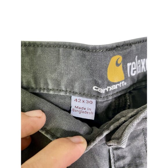 Carhartt Relaxed Fit Mens Gray Work Pants 42x30 Cotton Blends - Picture 3 of 4